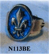 Bagues en bronze patiné avec émaux Réf : N113BE
